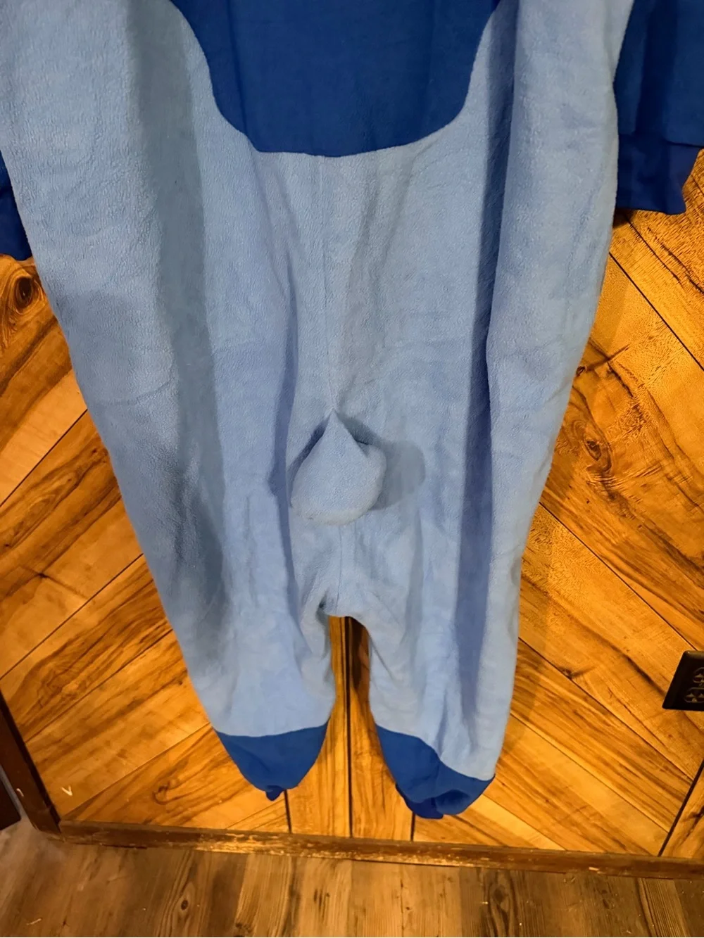 Disney Stitch Onesie Costume Union Suit Large Fleece Hooded Pajamas Kigurumi